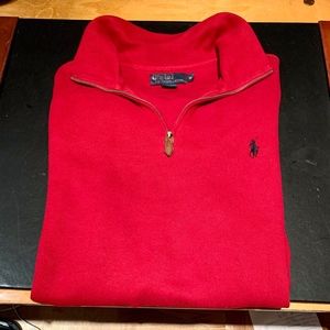 Red Polo Ralph Lauren Quarter Zip Sweater